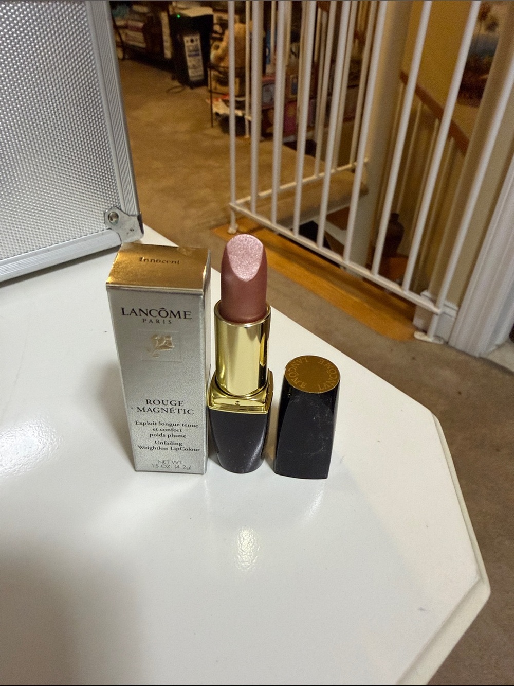 Lancôme Rouge Magnetic Lipstick - Shimmering Mauve Pink shade is innocent
